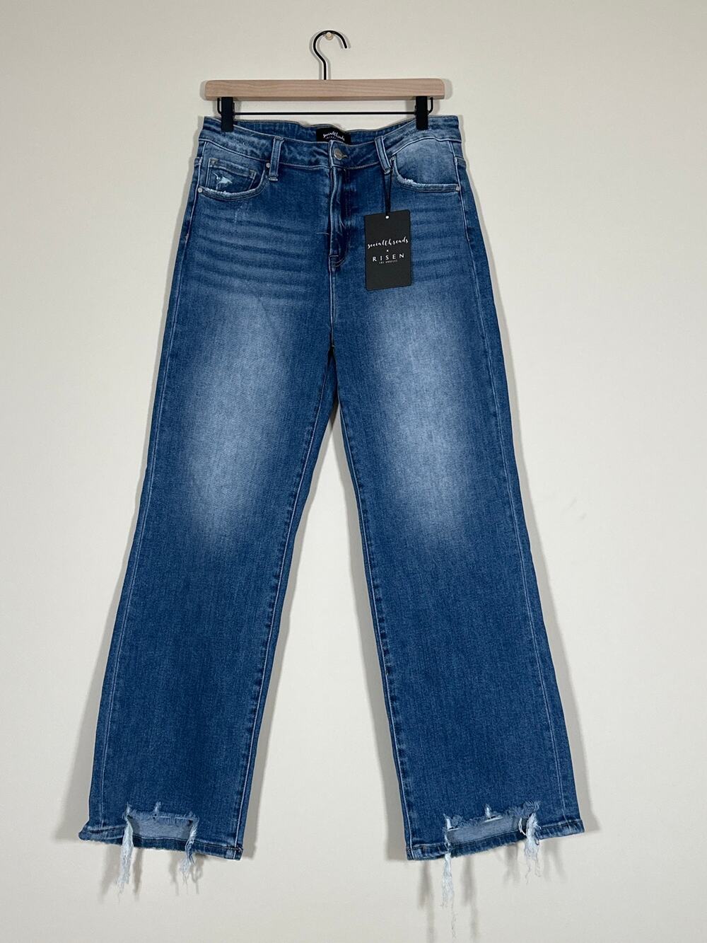 NWT Social Threads x Risen Jeans 15/32 High Rise Raw Hem Jeans